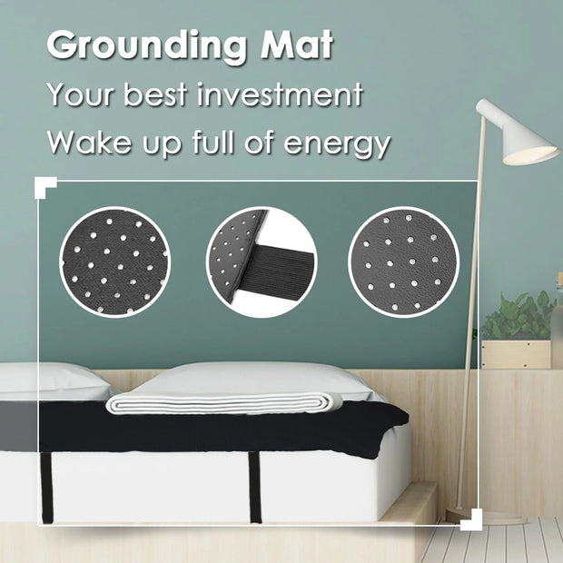 King Size Grounding Mat for Bed – Vegan Leather Conductive Mattress Pad for Better Sleep & EMF Protection
