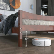 Twin Size Rustic Platform Bed Frame with Headboard & Footboard – Sturdy Wooden Design