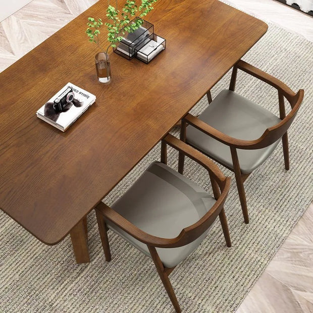 Pure Solid Wood Dining Table – Simple Design for Home & High-End Restaurant Use