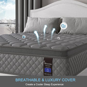 10"12"14"Twin Full Queen King Size Mattress in a Box Hybrid Spring Memory Foam,Euro Top Mattresses Medium Firm for Motion Isolat