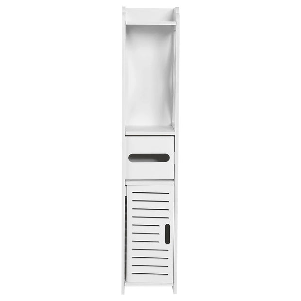 80x15.5x15CM Bathroom Toilet Furniture Cabinet Cupboard Shelf Tissue Storage Rack White Wood-Plastic Board