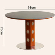 Living Luxury Vintage Wood Round Dining Table – Minimalist Balcony & Breakfast Set