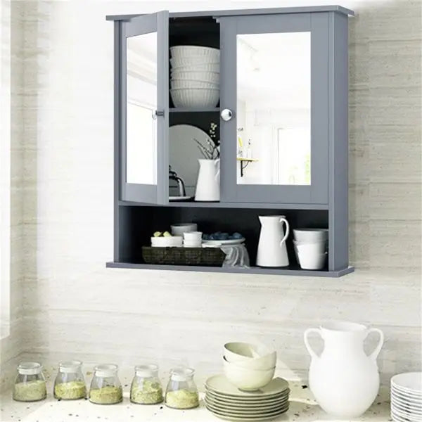 Gray Bathroom Cabinet with Mirror Furniture for Your Modern Bathroom Decor