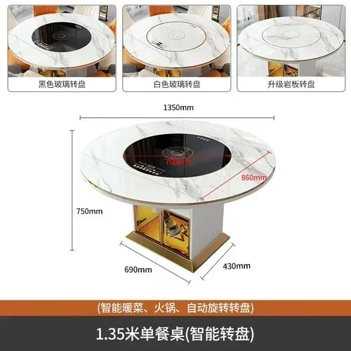 Dinner Table Round Dining Tables Set Kitchen Glass Modern Dinning Luxury Multifunctional Smart Esstische Home Furniture WSW40XP