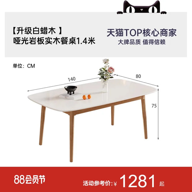 Luxury Mid-Century Wood Dining Table – Perfect for Restaurant, Kitchen, Coffee & Conference Use