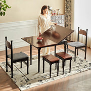 Mid Century Dark Dining Tables Foldable French Chic Vintage Dining Tables Unique Tall Legs Table A Manger Pliante Furnitures