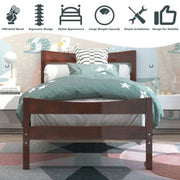 Twin Size Rustic Style Platform Bed Frame with board and Footboard