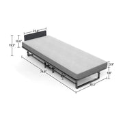 Metal Folding Bed Frame with Foam Mattress of Pockets Easy Storage and Movable with 4 Castors