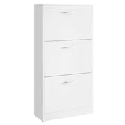 VASAGLE 3-Tier Wooden Shoe Cabinet, Storage Cupboard With 3 Flip Doors, Perfect for Narrow Hallway, Living Room, Bedroom
