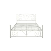 Queen Size Unique Flower Sturdy System Metal Bed Frame With board And Footboard