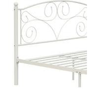 Sturdy Queen Metal Bed Frame – Flower Design with Headboard & Footboard