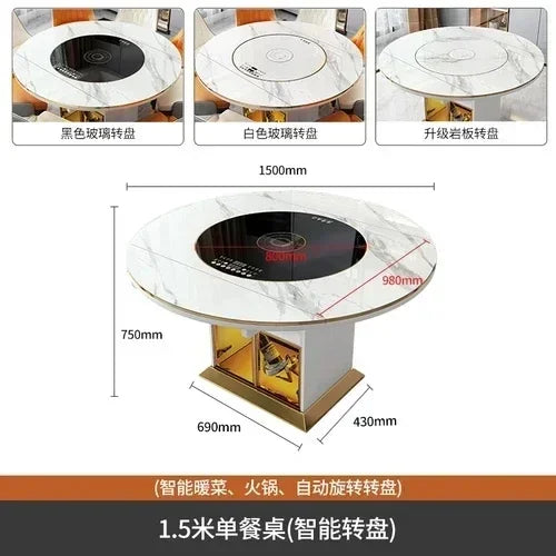 Dinner Table Round Dining Tables Set Kitchen Glass Modern Dinning Luxury Multifunctional Smart Esstische Home Furniture WSW40XP