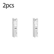 80x15.5x15CM Bathroom Toilet Furniture Cabinet White Wood Cupboard Shelf Tissue Storage Rack