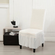 High Quality Seersucker Chair Cover For Dining Room Banquet Chair Slipcover Stretch Chair Skirt Elastic Wedding Chair Decoration