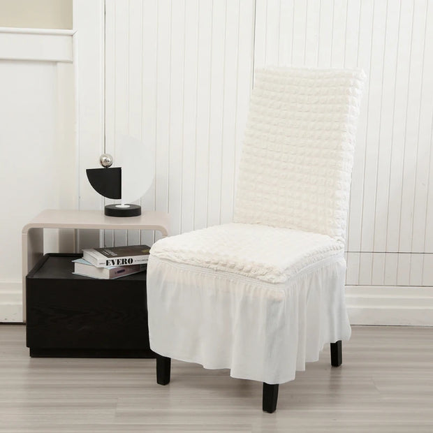 High Quality Seersucker Chair Cover For Dining Room Banquet Chair Slipcover Stretch Chair Skirt Elastic Wedding Chair Decoration