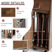 Folding Dining Table with 2 Drawers and 4 Wheels for Living Room,Kitchen, Farmhouse, Space Saving Table