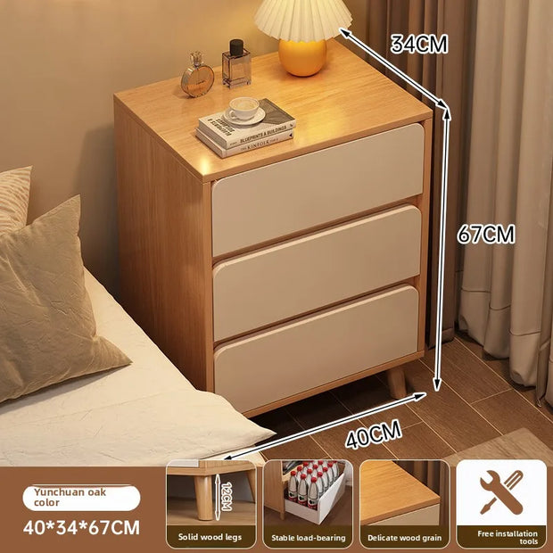 Bedside Table with Drawer – Bedroom Side Cabinet Storage Nightstand