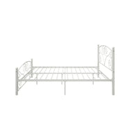 Queen Size Unique Flower Sturdy System Metal Bed Frame With board And Footboard