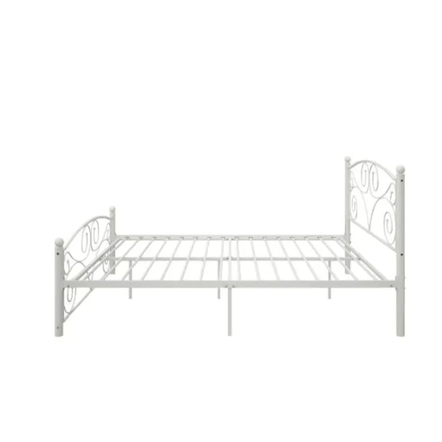 Queen Size Unique Flower Sturdy System Metal Bed Frame With board And Footboard