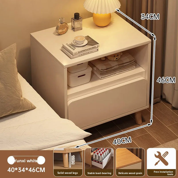 Bedside Table with Drawer – Bedroom Side Cabinet Storage Nightstand