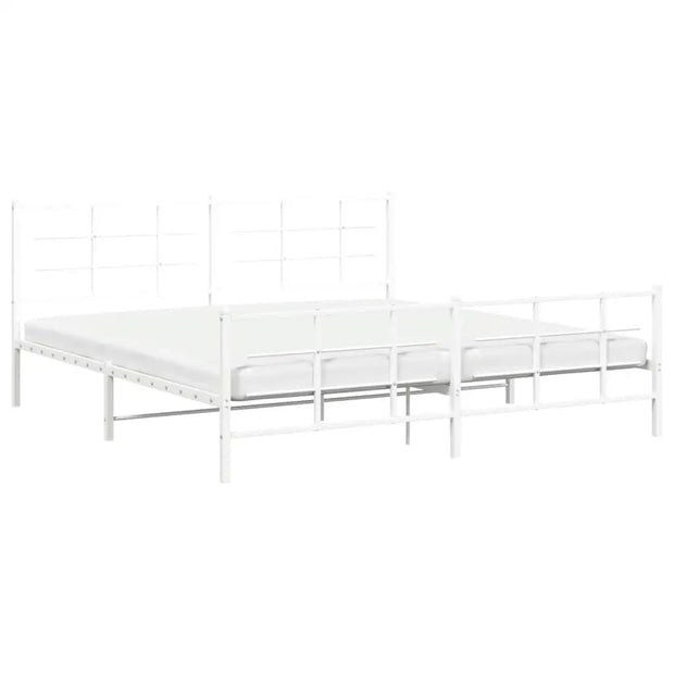 White Steel Full Bed Frame – Durable Modern Design with Powder-Coated Finish