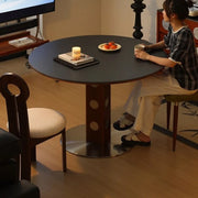 Living Luxury Vintage Wood Round Dining Table – Minimalist Balcony & Breakfast Set