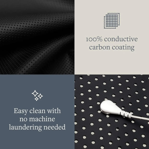 Grounding Mat for Bed - Twin Size Conductive Mattress Cover with Carbon Layer & Vegan Leather, Earthing Pad for Better Sleep, Pa