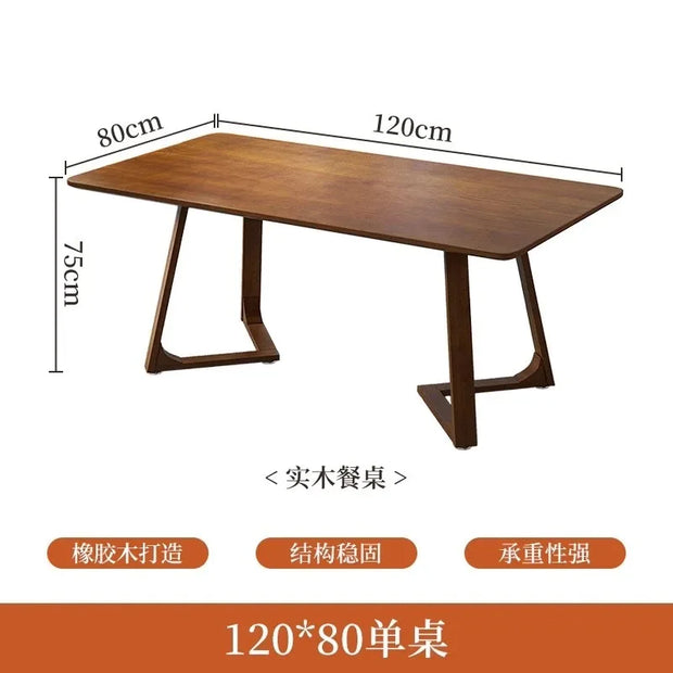 Pure Solid Wood Dining Table – Simple Design for Home & High-End Restaurant Use