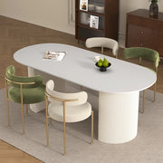 Oval Modern Dining Table Kitchen Unique Nordic Italian Salon Dining Table Luxury White Design Mesas De Jantar Home Furniture