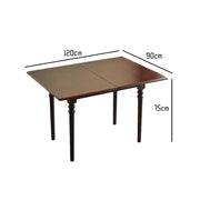 Mid Century Dark Foldable Dining Table – French Chic Vintage with Unique Tall Legs