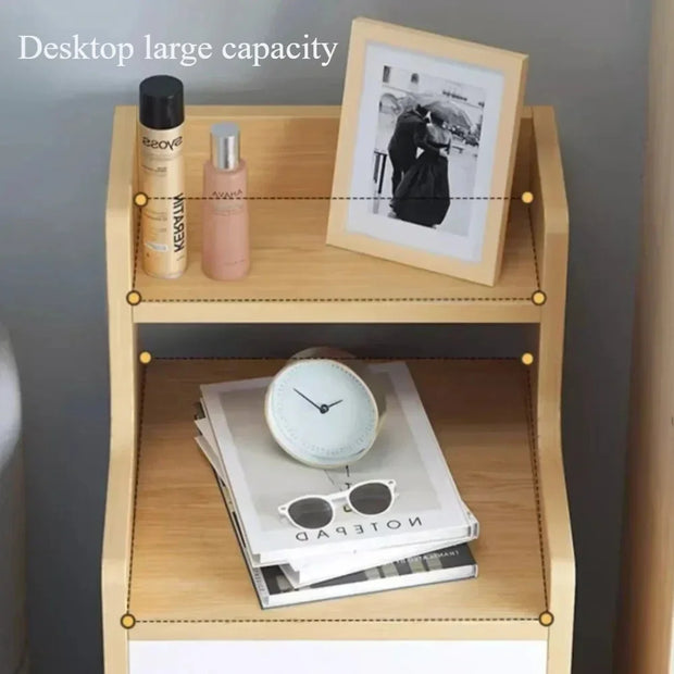 Wooden Bedside Table Multifunctional Storage Cabinet Drawer Style Storage Cabinet Easy To Assemble Bedside Table Simple Storage