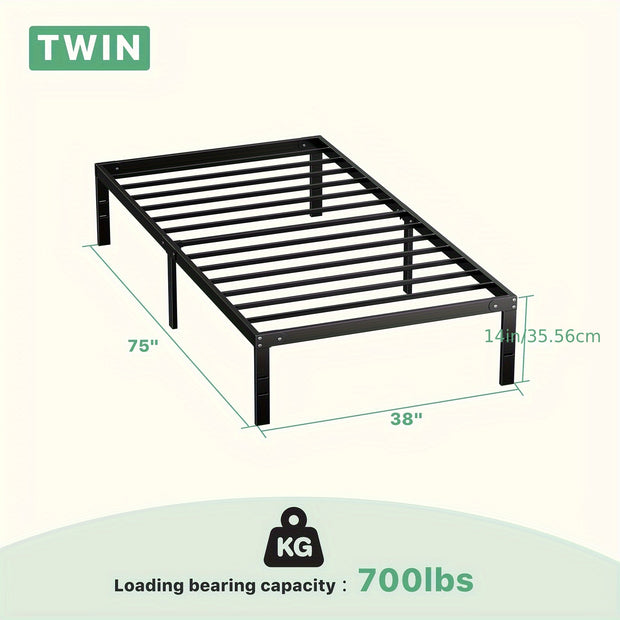 Metal Bed Frame – Sturdy Platform with Storage, No Box Spring Needed (Twin/Full/Queen/King)